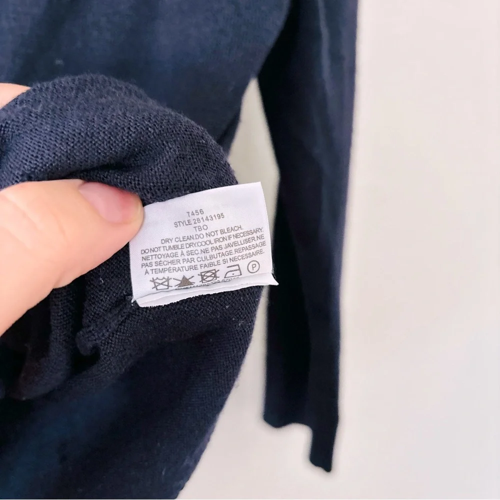Tory Burch Navy Merino‎ Wool XS Cardigan Sweater Style 28143195
